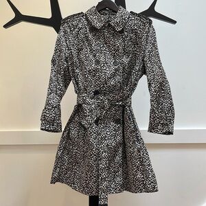 LOUIS VUITTON white black brown Leopard Trench Coat size 42 Medium